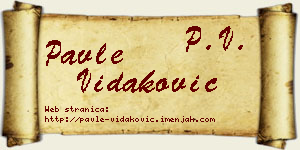 Pavle Vidaković vizit kartica